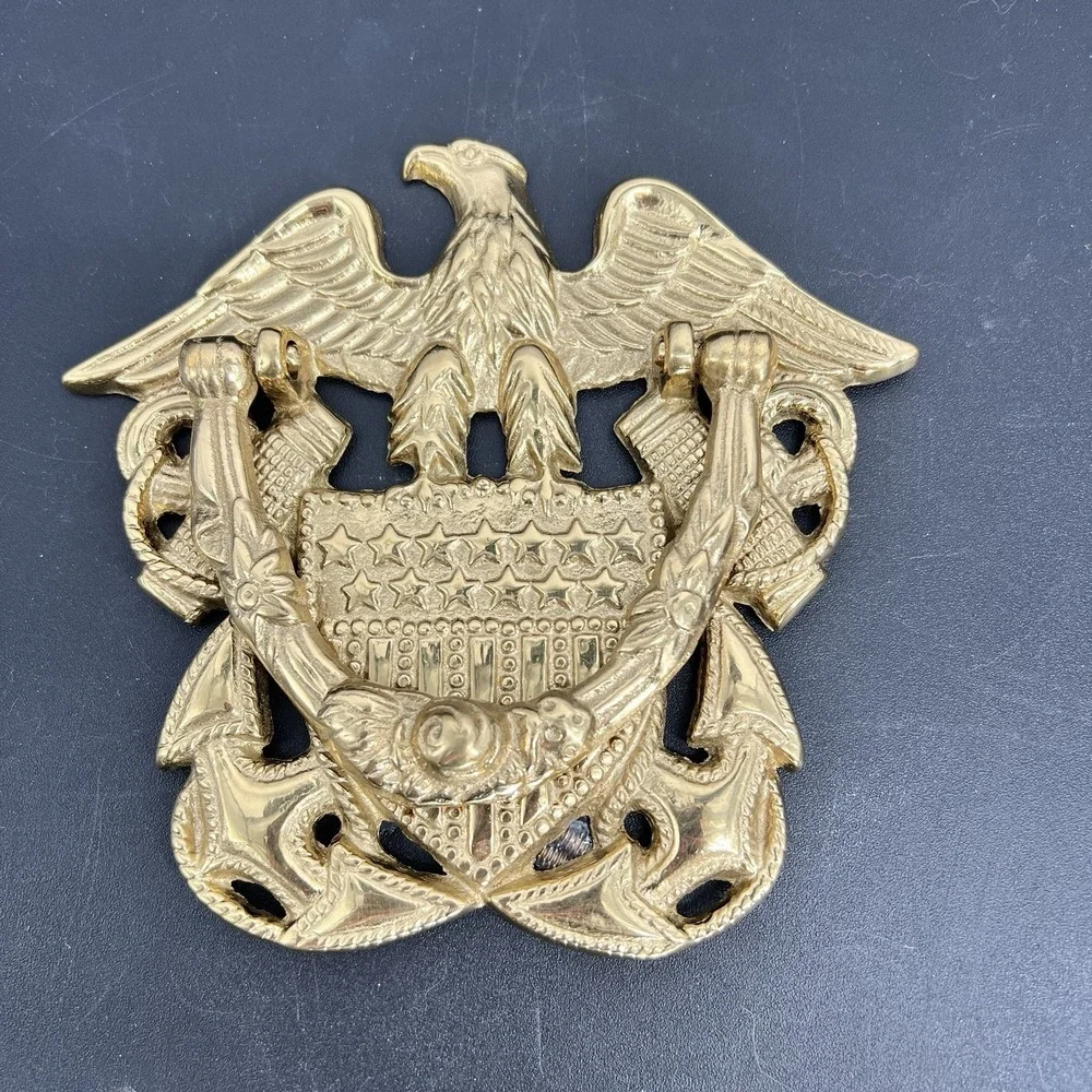 Solid Brass Eagle Door‎ Mount Knocker Patriot American Patriotic America Stars